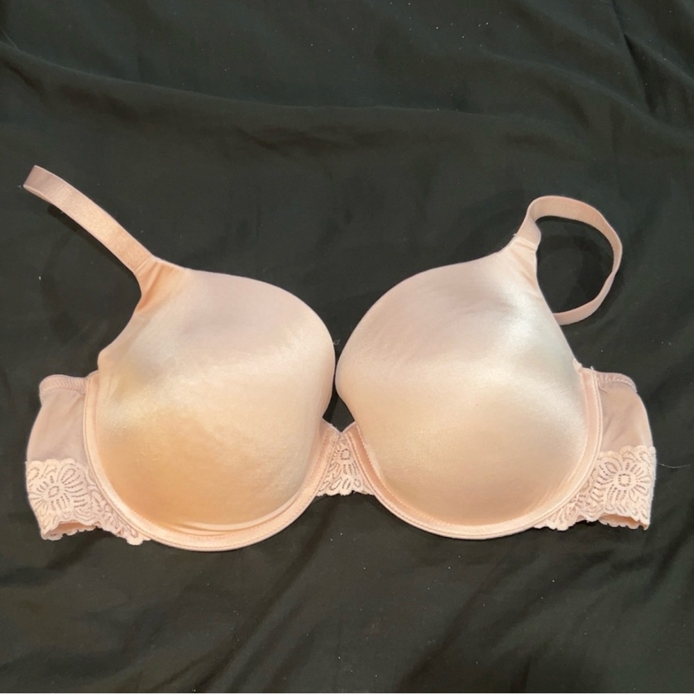 Auden Pink Lace Trim T-Shirt Bra 38DD NWOT